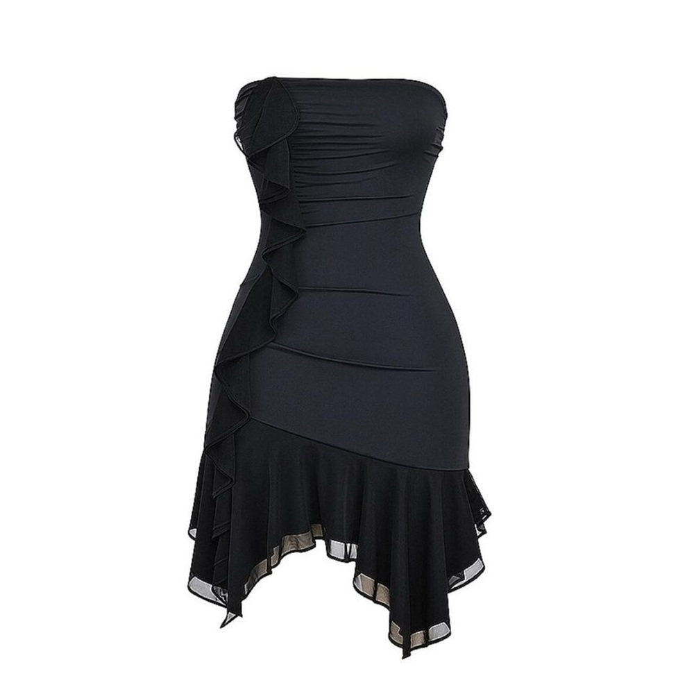 Mistress Rocks strapless black mini dress